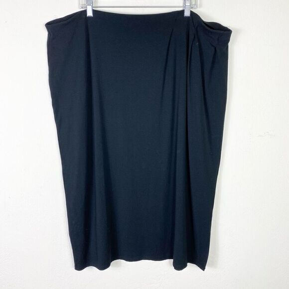 J. Jill Wearever Collection Black Stretch Knee Length Wrap Skirt Plus Size 3X - Picture 1 of 5